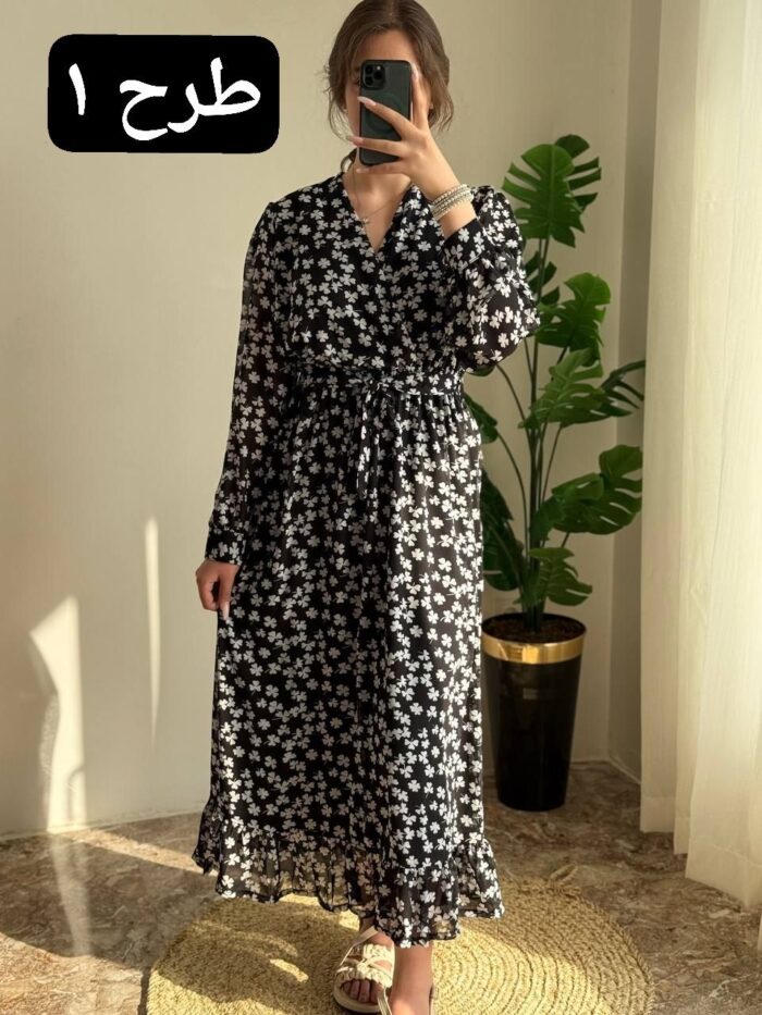 پیراهن حریر پایین چین کد 399 - تصویر 10