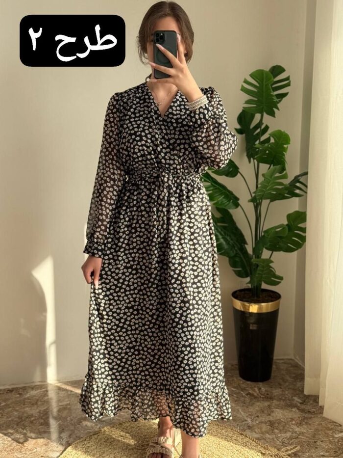 پیراهن حریر پایین چین کد 399 - تصویر 9