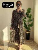 پیراهن حریر پایین چین کد 399