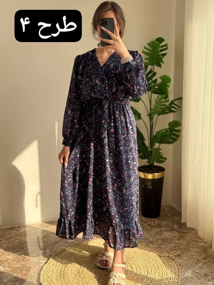 پیراهن حریر پایین چین کد 399 - تصویر 7