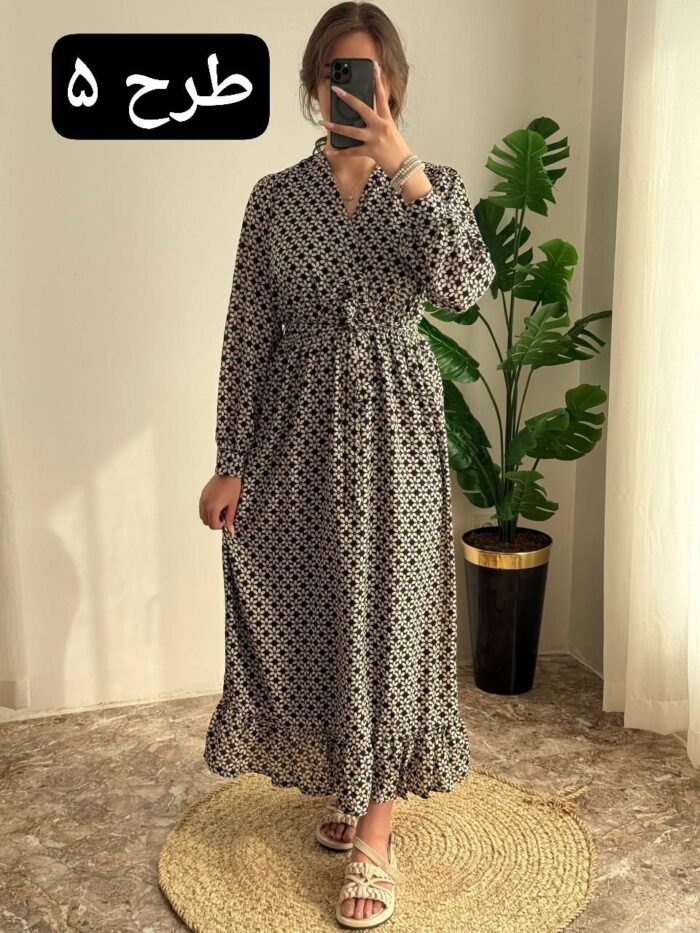 پیراهن حریر پایین چین کد 399 - تصویر 6
