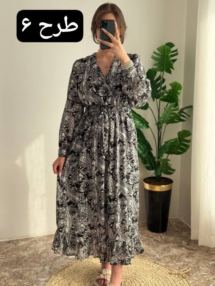 پیراهن حریر پایین چین کد 399