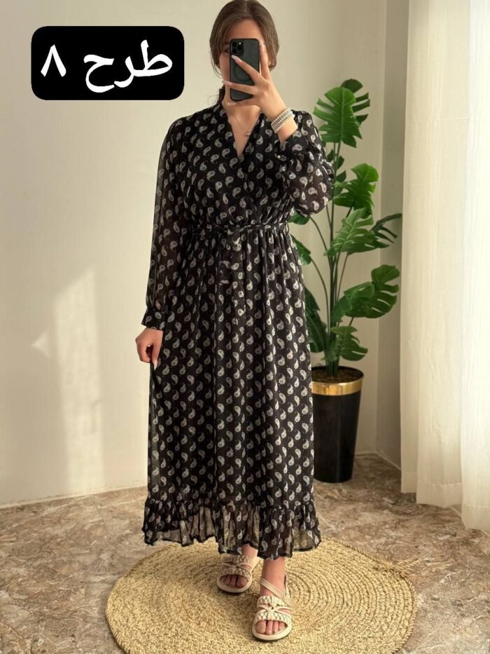 پیراهن حریر پایین چین کد 399 - تصویر 3