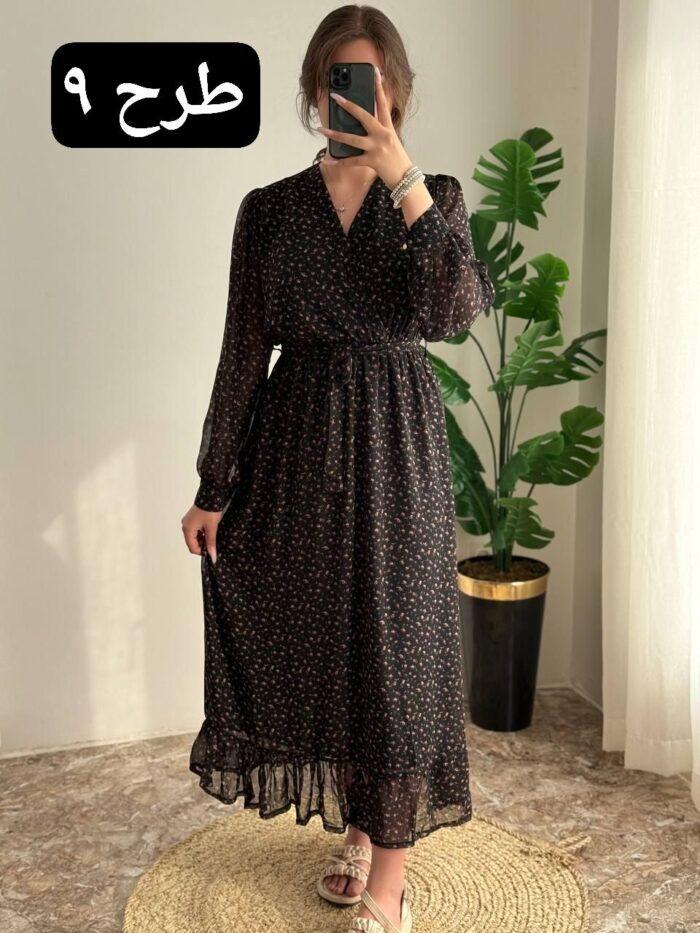 پیراهن حریر پایین چین کد 399 - تصویر 2